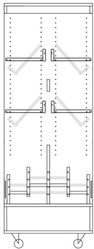 Foxis browser boekenkast dubbelzijdig - B900 x D600 x H1660 mm - ahorn-avocadogroen-2