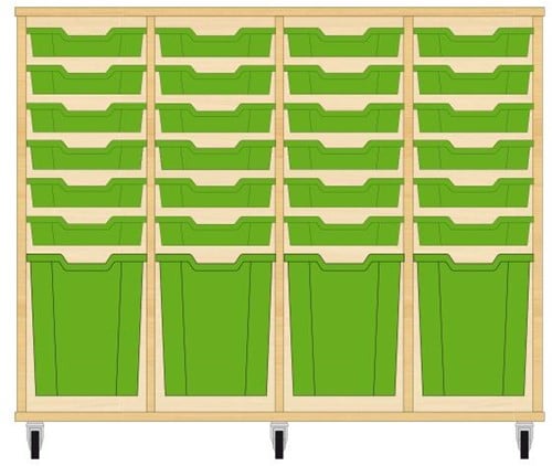 Storix Materiaalkast 51 wit, B1390xH1028xD465 - laden groen