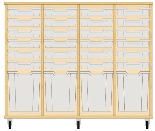 Storix Materiaalkast 51 wit. B1390xH1028xD465 - laden transparant