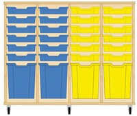 Storix Materiaalkast 51 wit, B1390xH1028xD465 - laden blauw-blauw-geel-geel