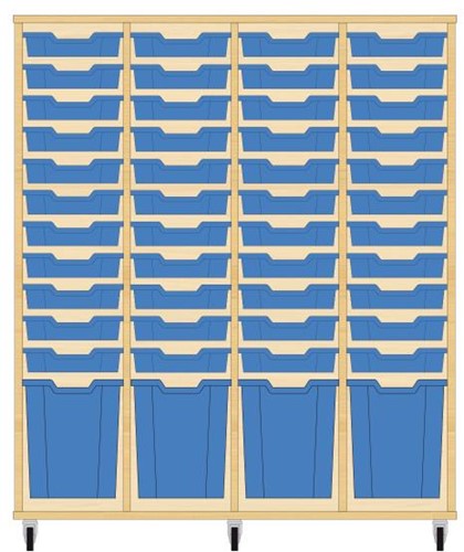 Storix Materiaalkast 51 wit, B1390 x H1458 x D465 mm - laden blauw