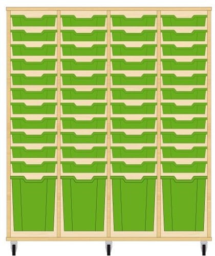 Storix Materiaalkast 51 wit, B1390 x H1458 x D465 mm - laden groen