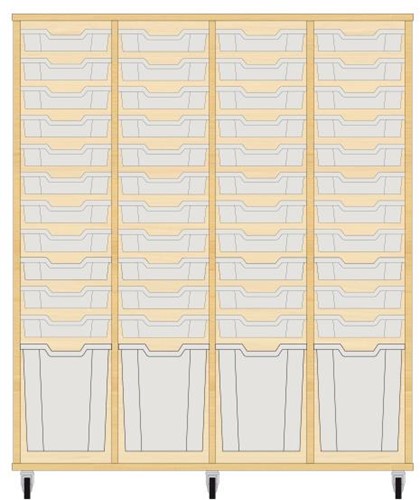 Storix Materiaalkast 51 wit. B1390 x H1458 x D465 mm - laden transparant