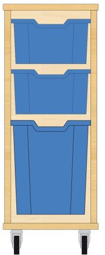 Storix Materiaalkast 52 wit, B370xH856xD465 - laden blauw