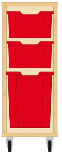 Storix Materiaalkast 52 wit, B370xH856xD465 - laden rood