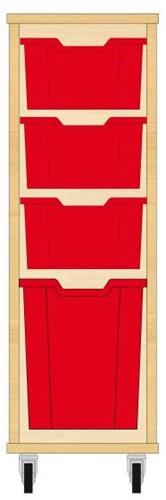 Storix Materiaalkast 52 wit, B370xH1028xD465 - laden rood