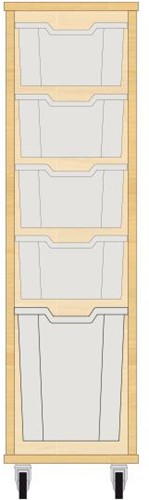 Storix Materiaalkast 52 wit. B370xH1200xD465 - laden transparant
