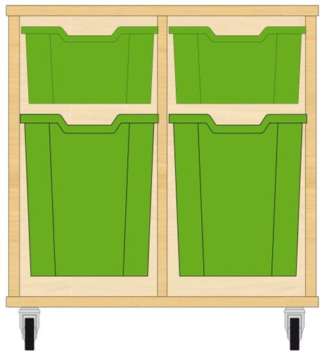 Storix Materiaalkast 52 wit, B710xH684xD465 - laden groen