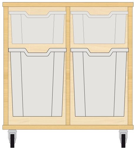 Storix Materiaalkast 52 wit. B710xH684xD465 - laden transparant