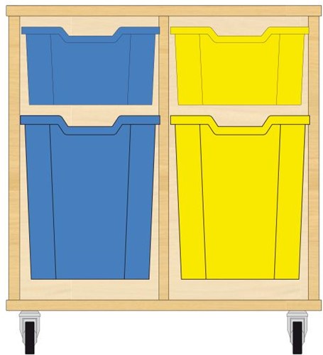 Storix Materiaalkast 52 wit, B710xH684xD465 - laden blauw-geel