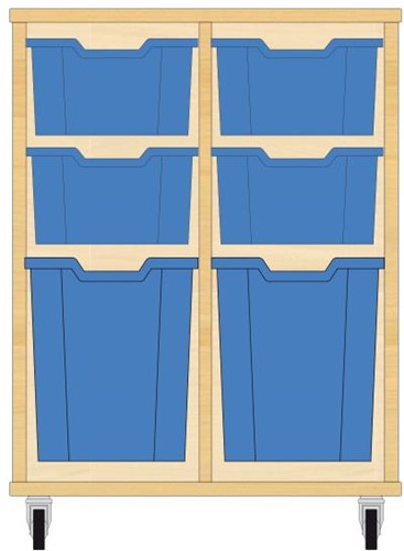 Storix Materiaalkast 52 wit, B710xH856xD465 - laden blauw