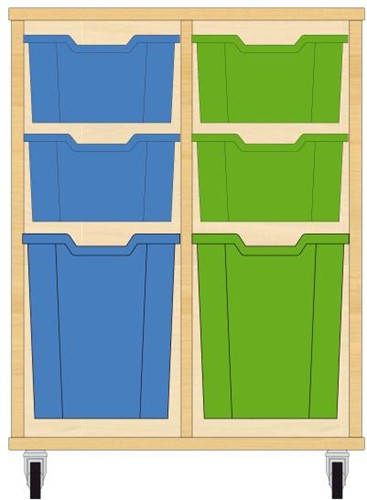 Storix Materiaalkast 52 wit, B710xH856xD465 - laden blauw-groen