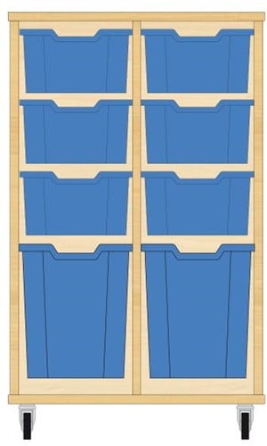 Storix Materiaalkast 52 wit, B710xH1028xD465 - laden blauw