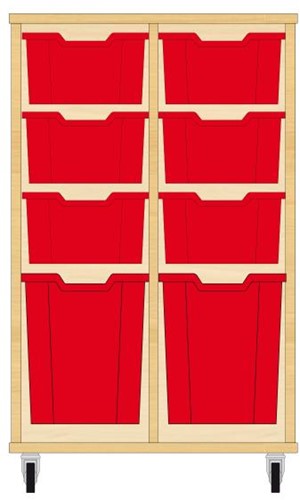 Storix Materiaalkast 52 wit, B710xH1028xD465 - laden rood
