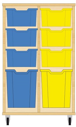 Storix Materiaalkast 52 wit, B710xH1028xD465 - laden blauw-geel