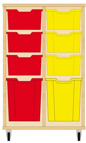 Storix Materiaalkast 52 wit, B710xH1028xD465 - laden rood-geel
