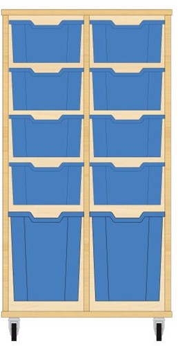 Storix Materiaalkast 52 wit, B710xH1200xD465 - laden blauw