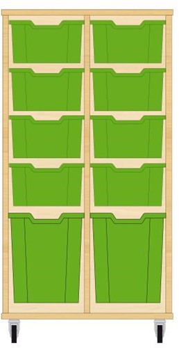 Storix Materiaalkast 52 wit, B710xH1200xD465 - laden groen