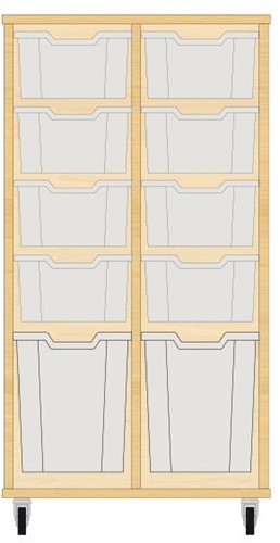 Storix Materiaalkast 52 wit. B710xH1200xD465 - laden transparant