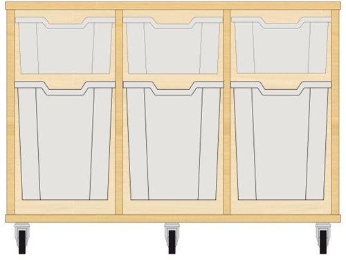 Storix Materiaalkast 52 wit. B1050xH684xD465 - laden transparant