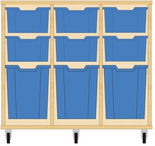 Storix Materiaalkast 52 wit, B1050xH856xD465 - laden blauw