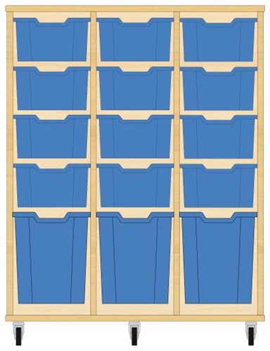 Storix Materiaalkast 52 wit, B1050xH1200xD465 - laden blauw