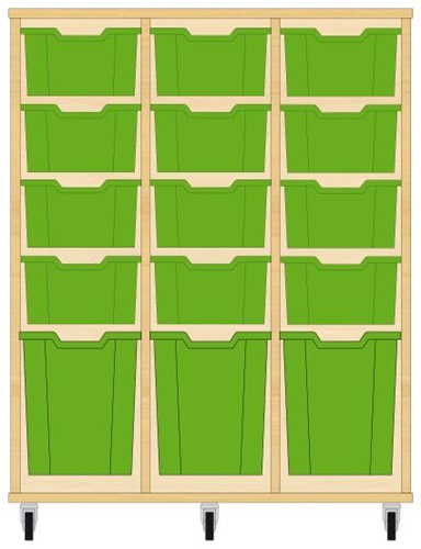 Storix Materiaalkast 52 wit, B1050xH1200xD465 - laden groen