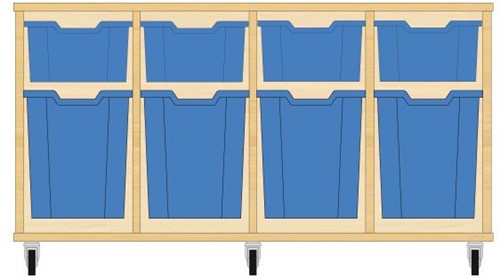 Storix Materiaalkast 52 wit, B1390xH684xD465 - laden blauw
