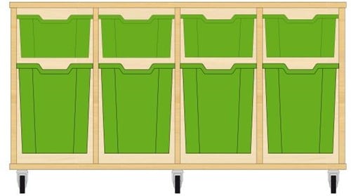 Storix Materiaalkast 52 wit, B1390xH684xD465 - laden groen