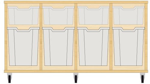 Storix Materiaalkast 52 wit. B1390xH684xD465 - laden transparant