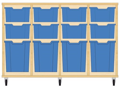 Storix Materiaalkast 52 wit, B1390xH856xD465 - laden blauw