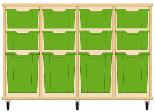 Storix Materiaalkast 52 wit, B1390xH856xD465 - laden groen
