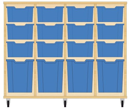 Storix Materiaalkast 52 wit, B1390xH1028xD465 - laden blauw