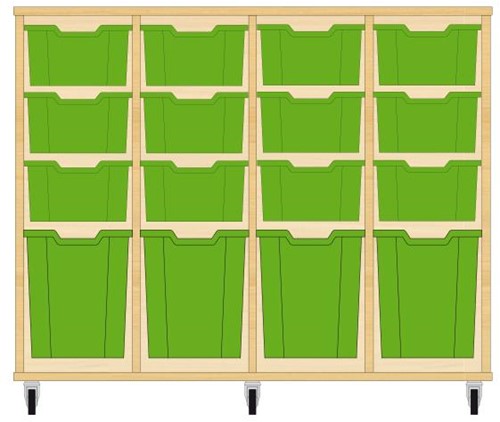 Storix Materiaalkast 52 wit, B1390xH1028xD465 - laden groen