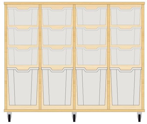 Storix Materiaalkast 52 wit. B1390xH1028xD465 - laden transparant