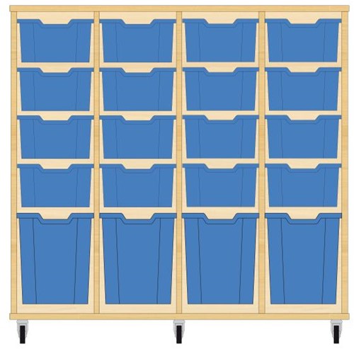 Storix Materiaalkast 52 wit, B1390xH1200xD465 - laden blauw