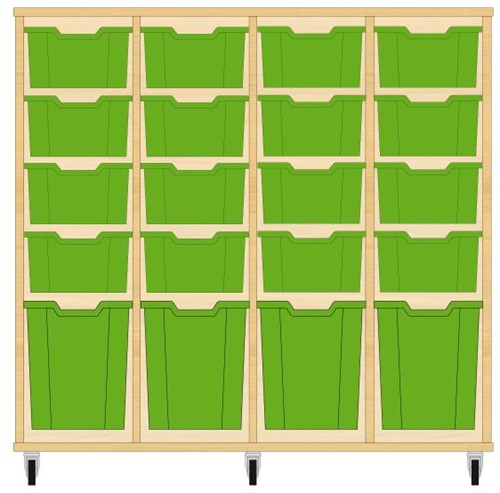 Storix Materiaalkast 52 wit, B1390xH1200xD465 - laden groen