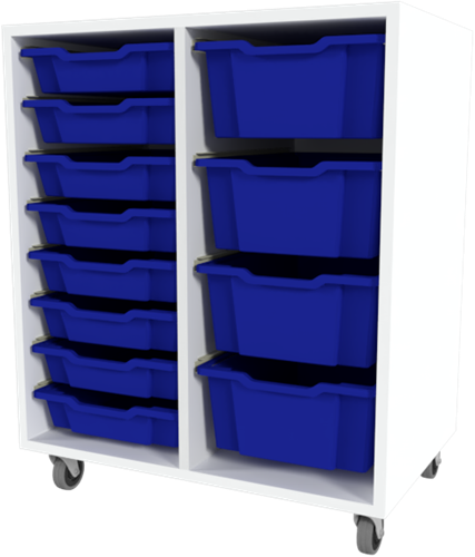 Storix Materiaalkast 71 wit, B710xH856xD465 - laden blauw