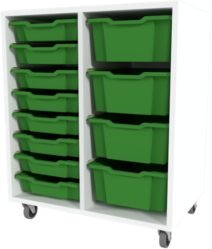 Storix Materiaalkast 71 wit, B710xH856xD465 - laden groen