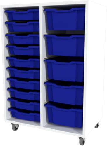 Storix Materiaalkast 71 wit, B710xH1028xD465 - laden blauw