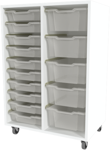 Storix Materiaalkast 71 wit. B710xH1028xD465 - laden transparant
