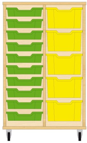 Storix Materiaalkast 71 wit, B710xH1028xD465 - laden groen-geel