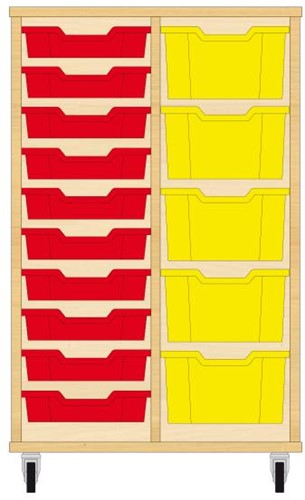 Storix Materiaalkast 71 wit, B710xH1028xD465 - laden rood-geel