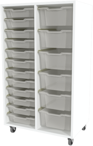 Storix Materiaalkast 71 wit. B710xH1200xD465 - laden transparant