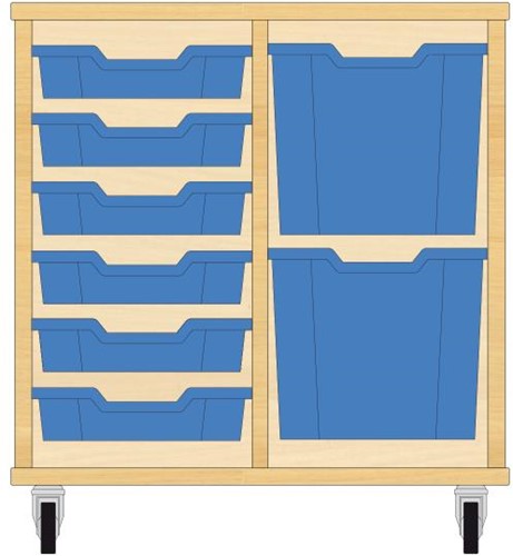 Storix Materiaalkast 72 wit, B710xH684xD465 - laden blauw