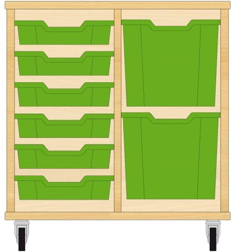 Storix Materiaalkast 72 wit, B710xH684xD465 - laden groen