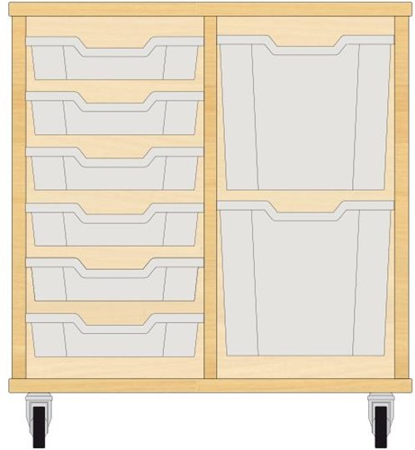 Storix Materiaalkast 72 wit. B710xH684xD465 - laden transparant