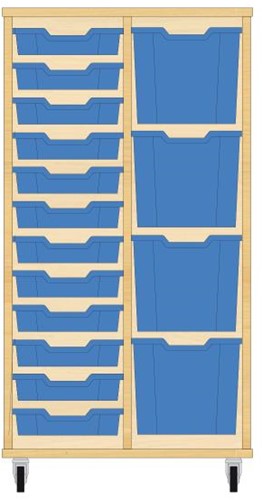 Storix Materiaalkast 72 wit, B710xH1200xD465 - laden blauw