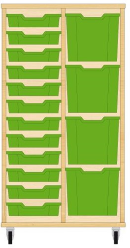 Storix Materiaalkast 72 wit, B710xH1200xD465 - laden groen