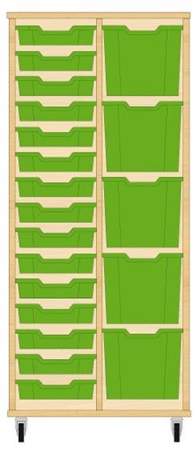 Storix Materiaalkast 72 wit, B710 x H1458 x D465 mm - laden groen